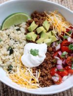 KETO BURRITO BOWL with Cilantro Lime Caulirice (Chipotle Copycat ...