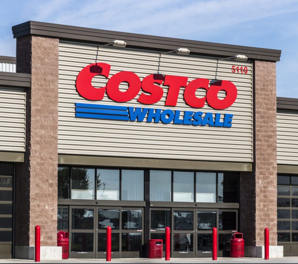 image of the front of Costco store.