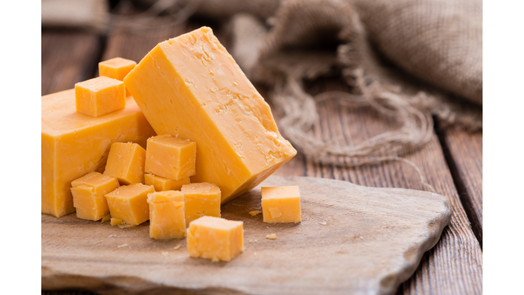 cheddar cheese cubed.