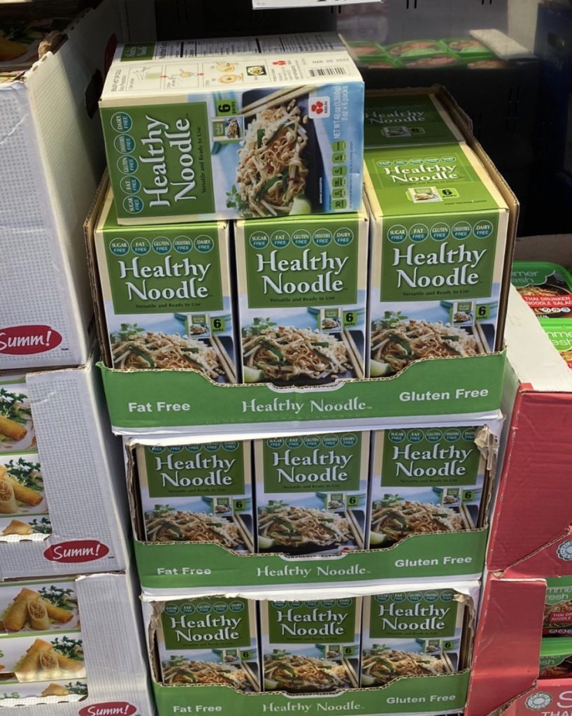 Health noodles in package on shelf at Costco.