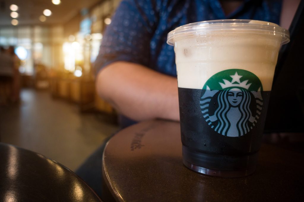 Starbucks nitro cold brew at starbucks store.