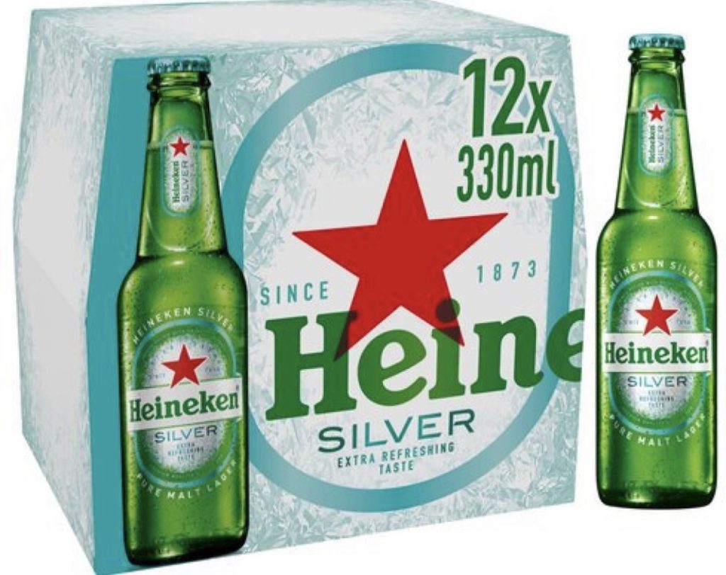 A 12 pack of heinekin beer.