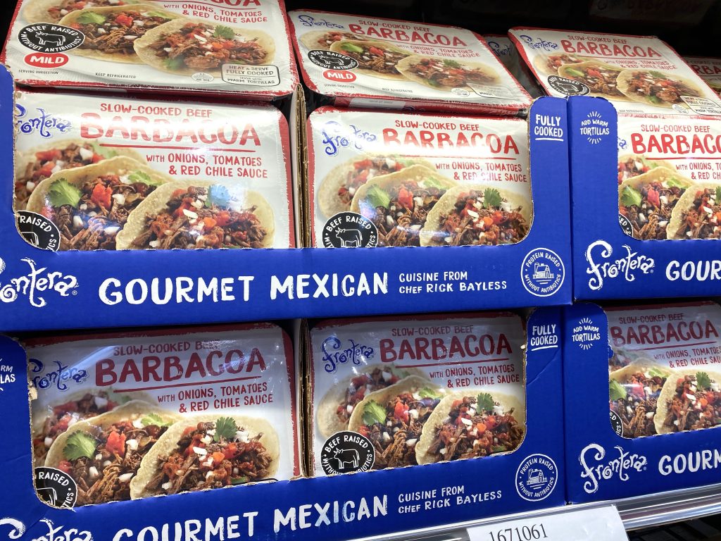 Barbacoa on shelf at grocery.