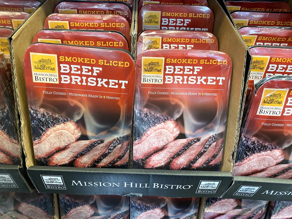 Beef Brisket on grocery shelf.