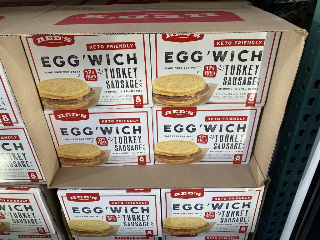 Eggwich sandwiches in freezer section at grocery.