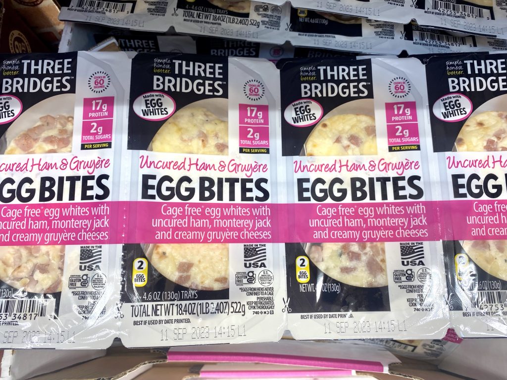 Egg bites on the grocery shelf. 