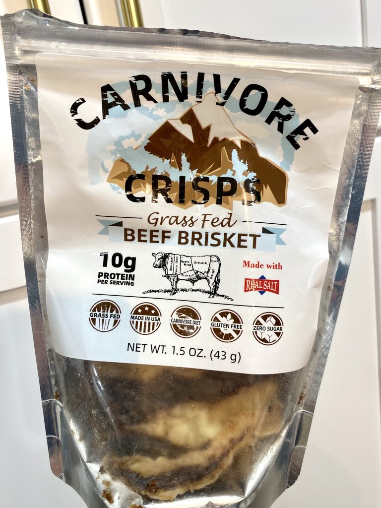 a bag of carnivore crisps brisket.