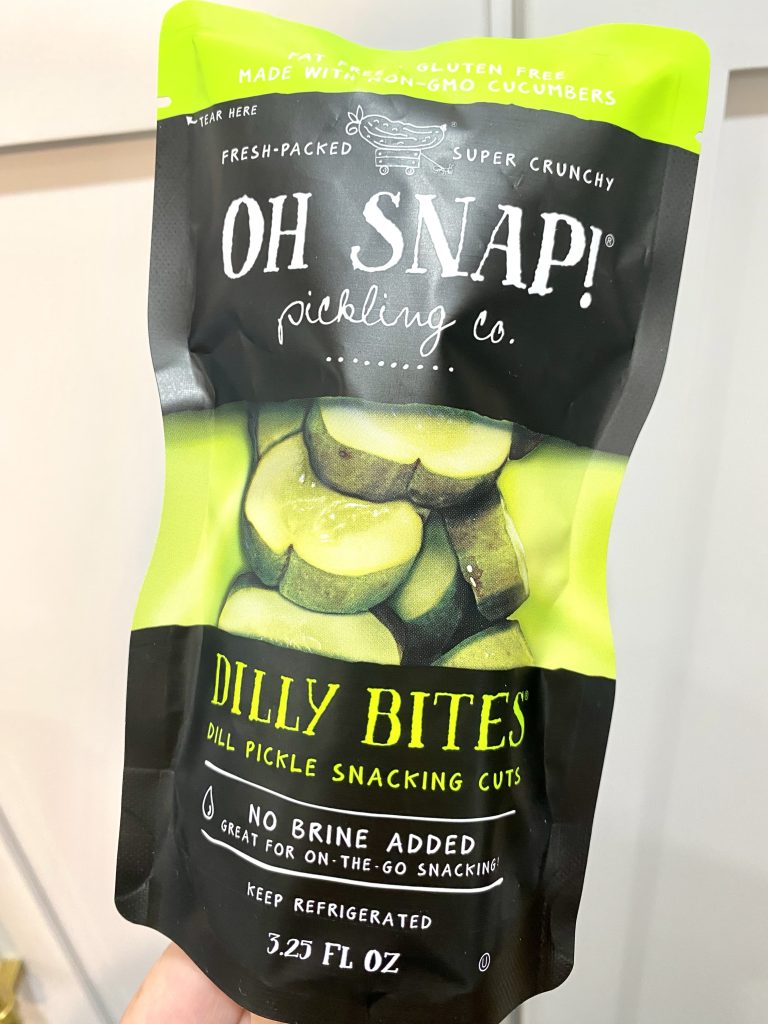 A package of oh snap dilly bites, pickles.