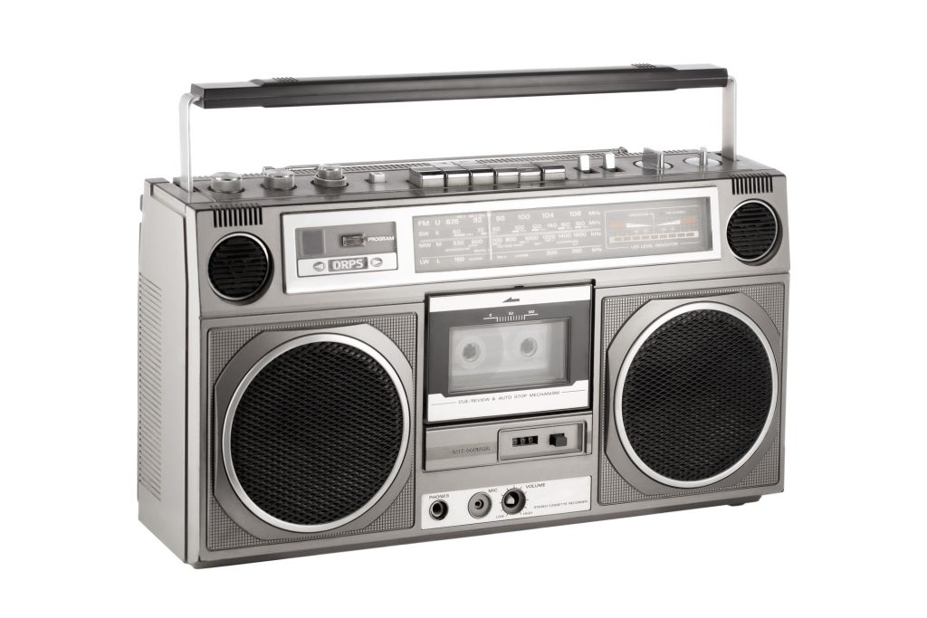 A vintage boombox.