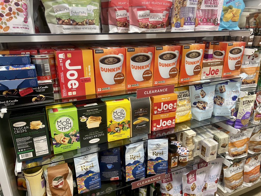 Coffee and teas isle at homegoods.