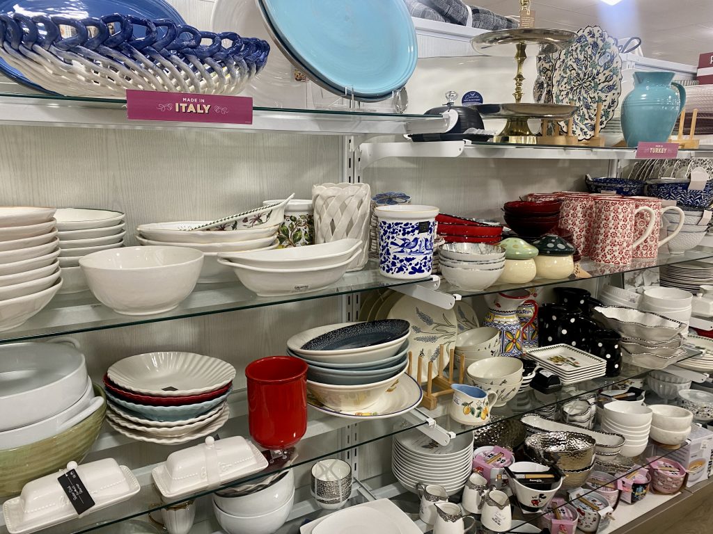 Dishes isle at homegoods.