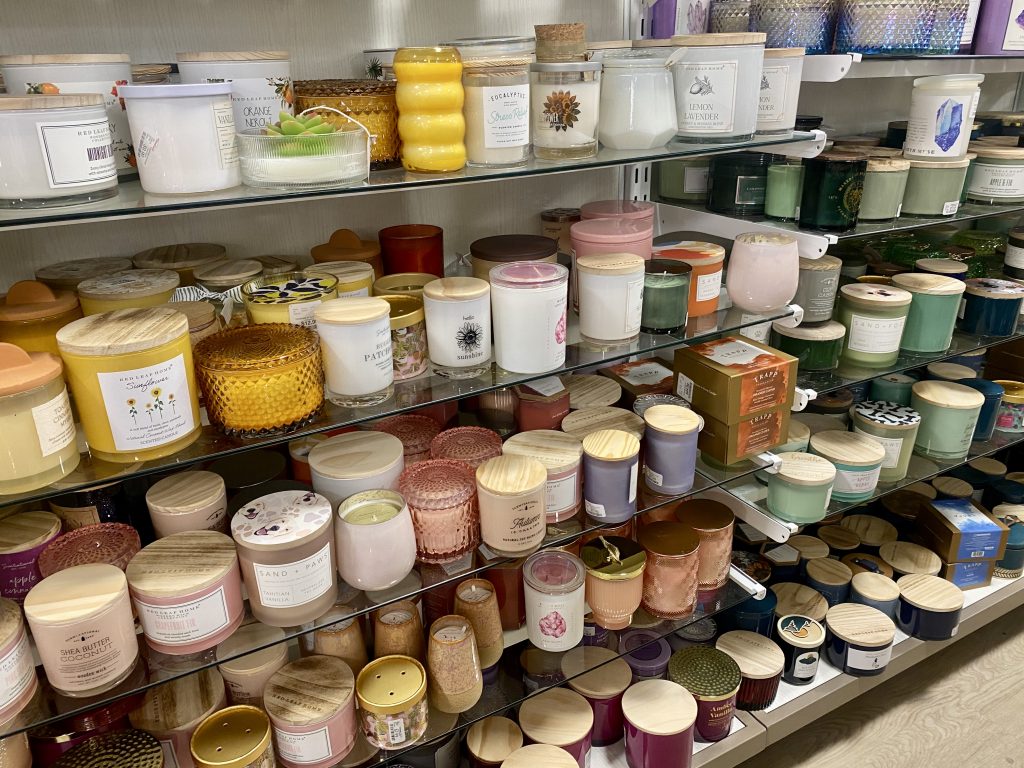 An Isle filled with candles at Homegoods