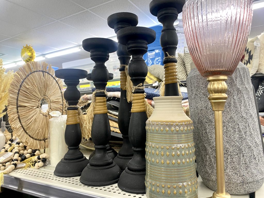 Candle sticks on a store shelf