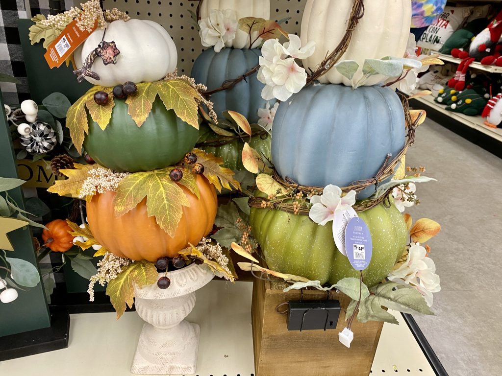 Fall pumpkin topiaries at big lots.