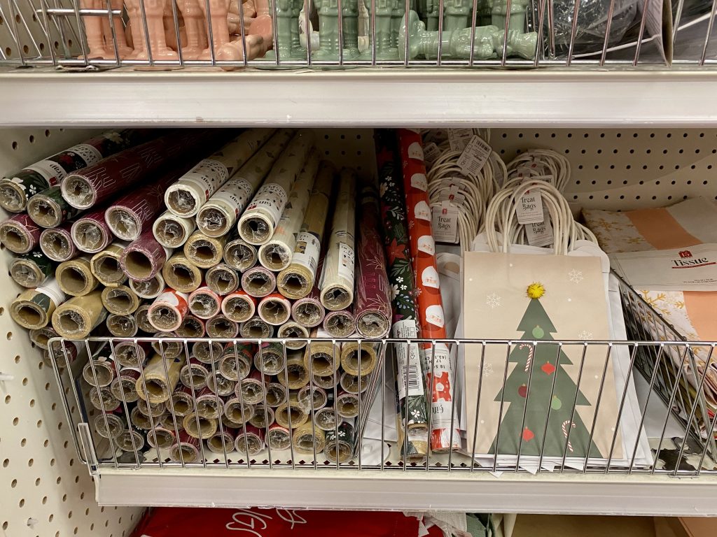 Christmas wrapping paper at target.