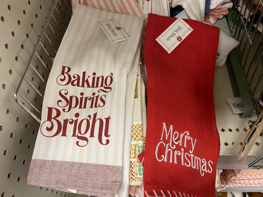 Christmas dish towels at target.