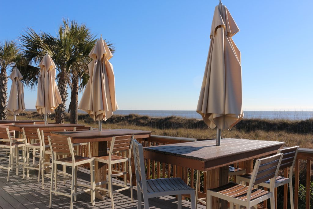 Waterfront restaurant overlooking the beach, hilton head South Carolina.