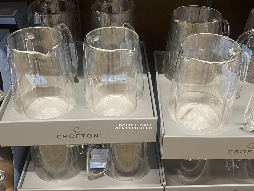 Clear Plastic serving pitchers at aldi.