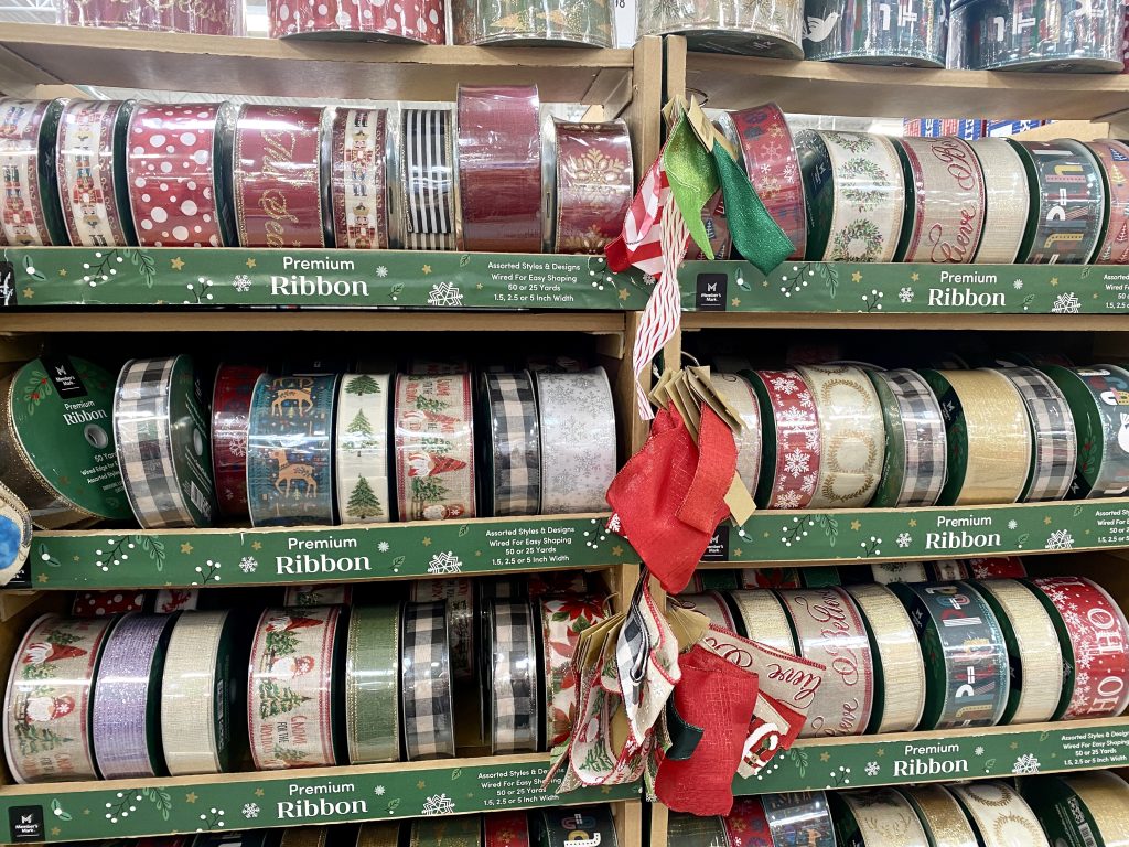 Christmas ribbon at sam's club.