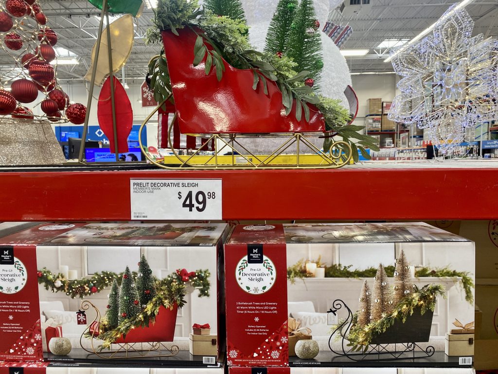 Prelit Decorative christmas slay at sam's