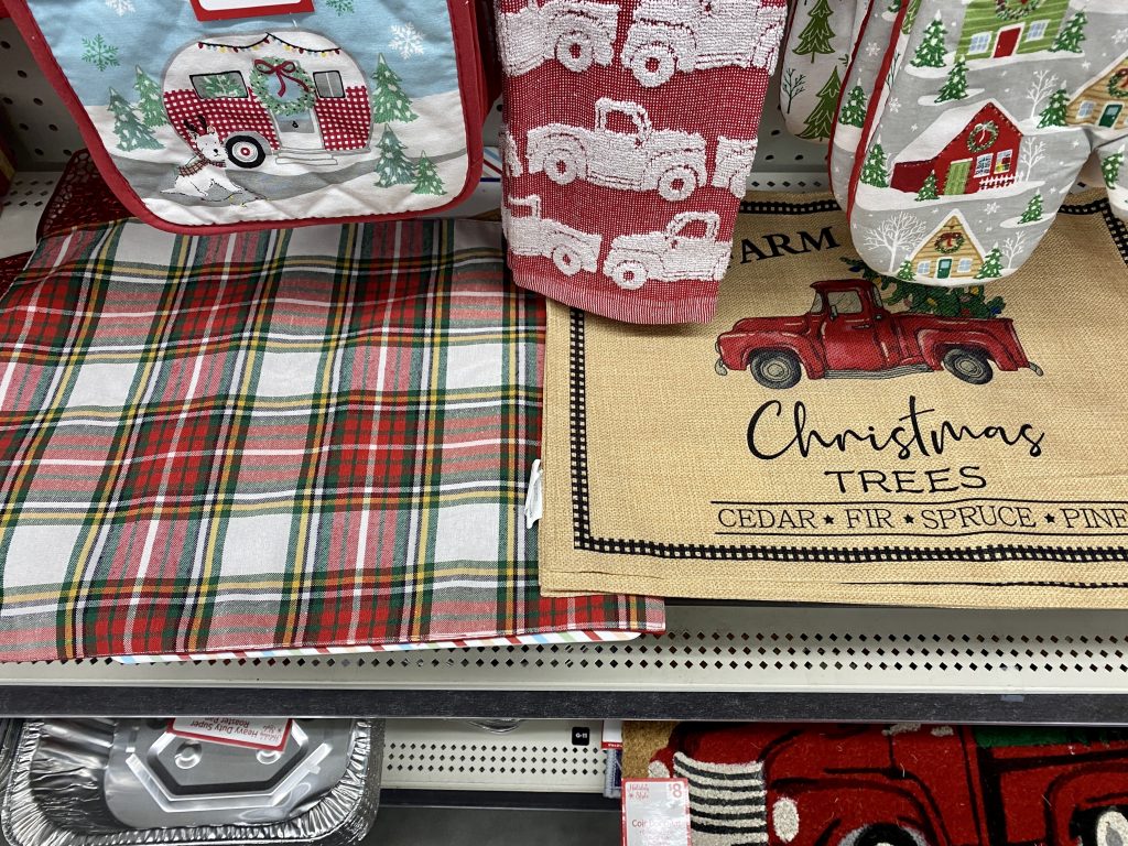 Holiday placemats at dollar general.