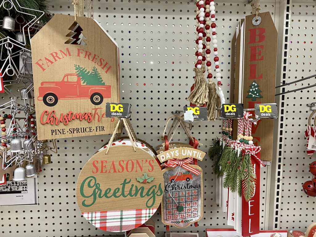 holiday wall art at dollar general.