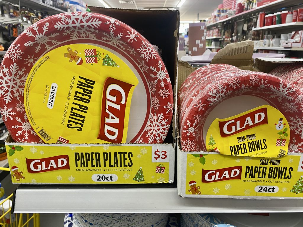 Christmas plates at dollar general.  