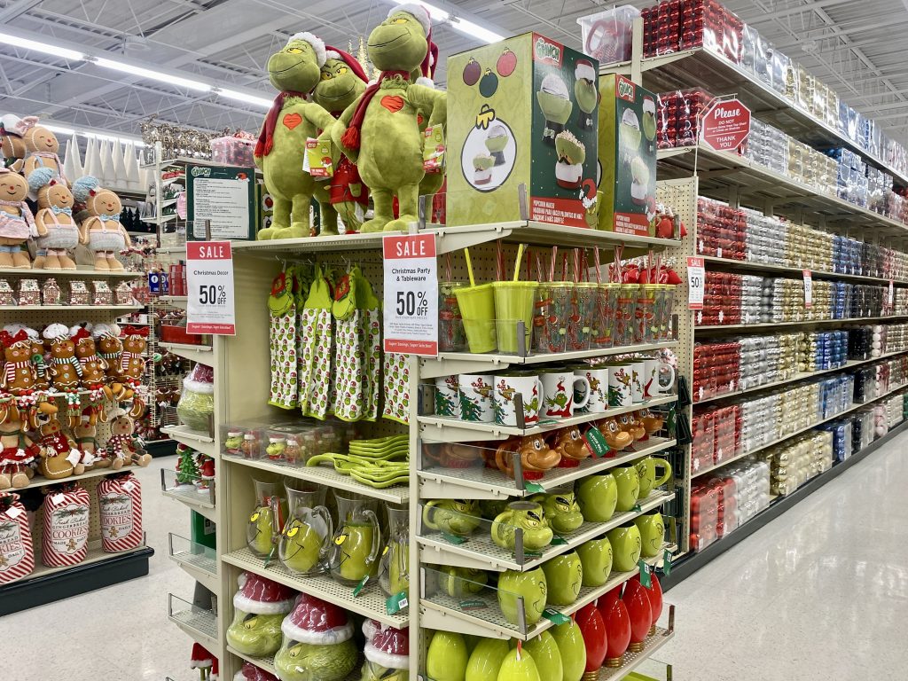 Grinch christmas accessories at hobby lobby.