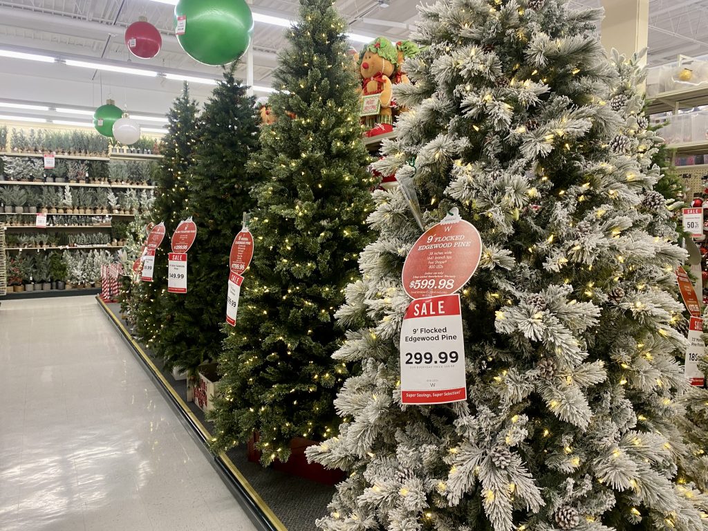 Christmas trees at hobby lobby.