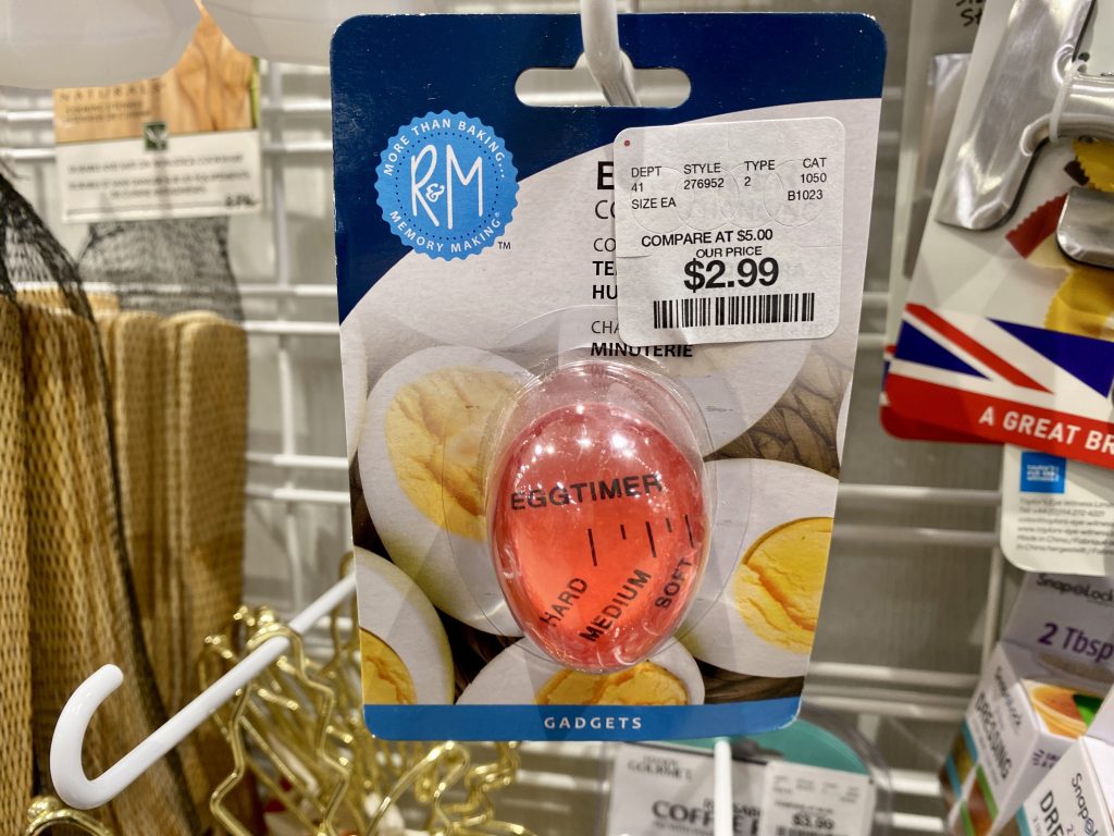 Egg shaped egg cooking timer at homegoods.