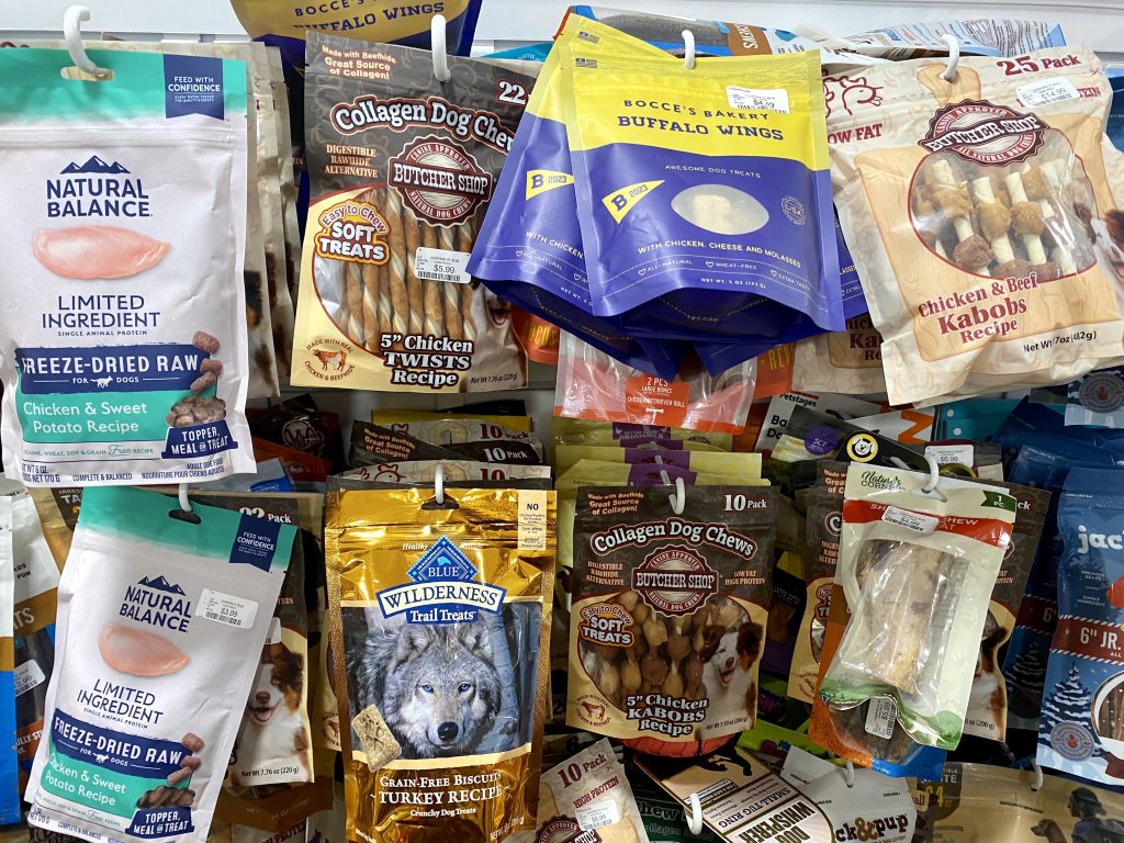 Dog treats and chews at Homegoods.