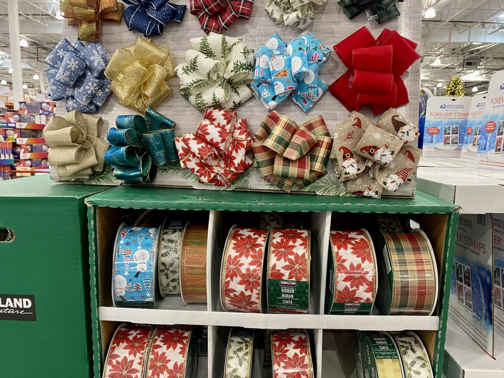 Christmas ribbon at costco.