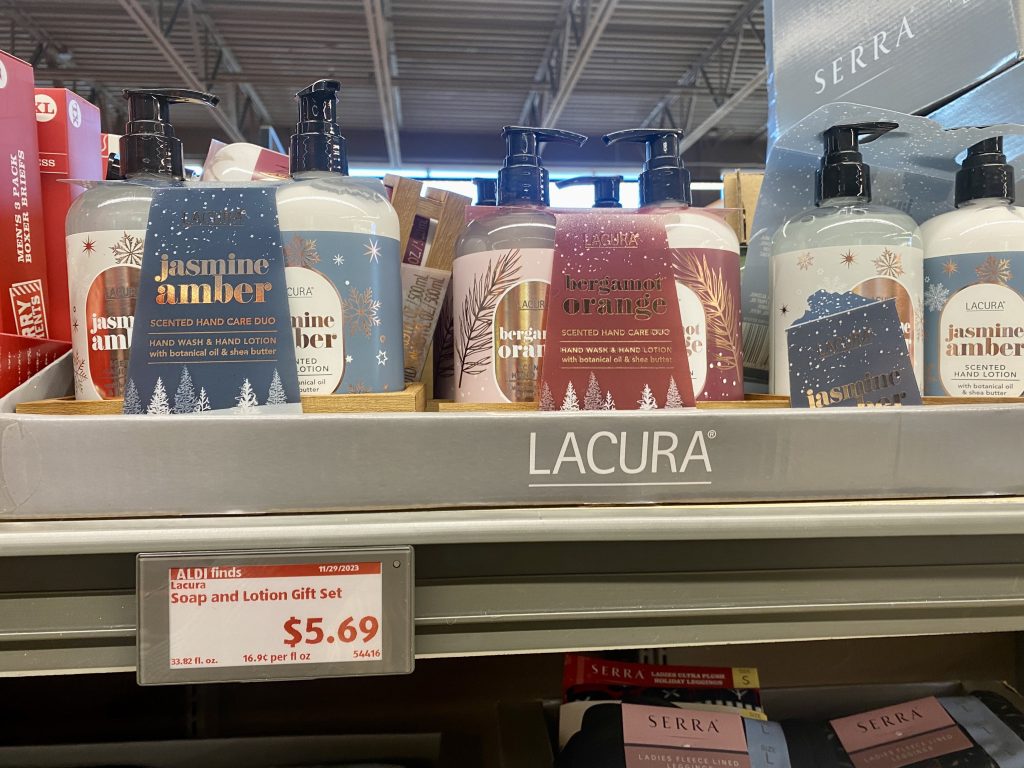 christmas hand soap and lotion at aldi.