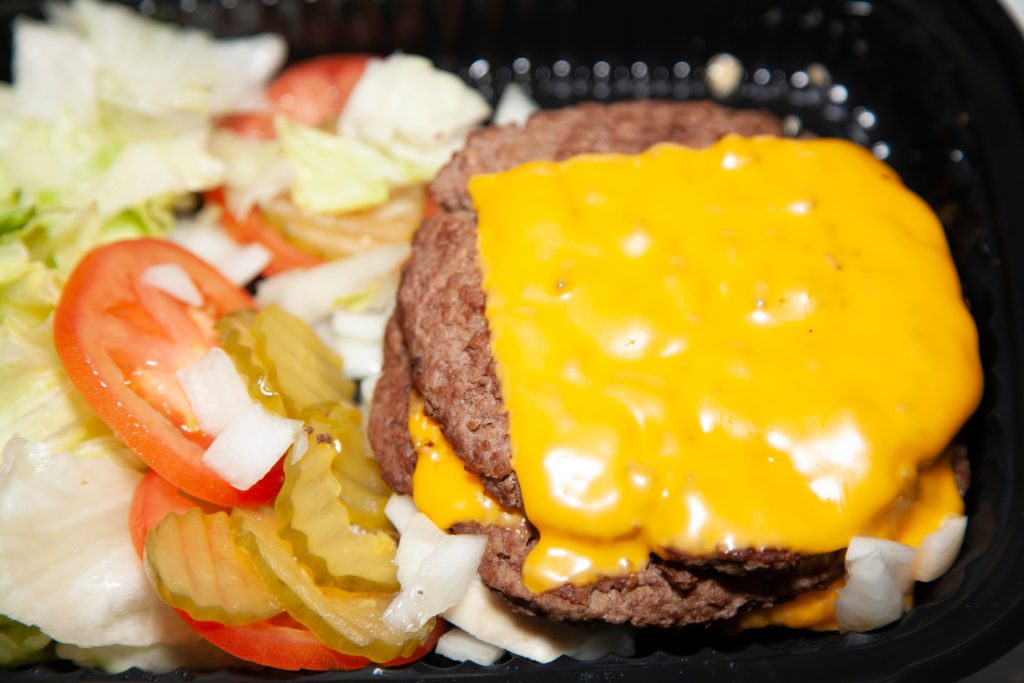 McDonalds bunless cheeseburger.