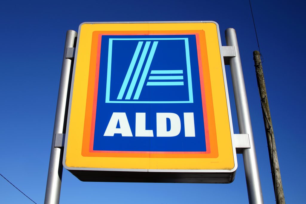 Aldi sign.