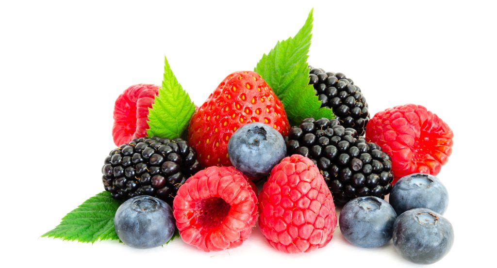 a pile of berries, raspberries, blueberries, strawberries and blackberries.