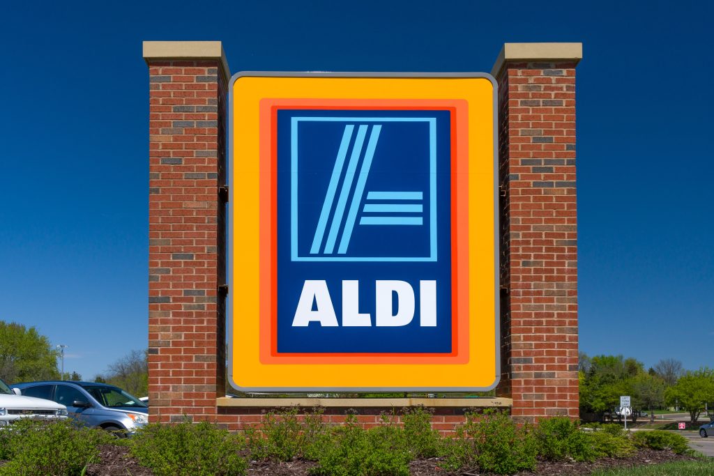 Aldi sign.